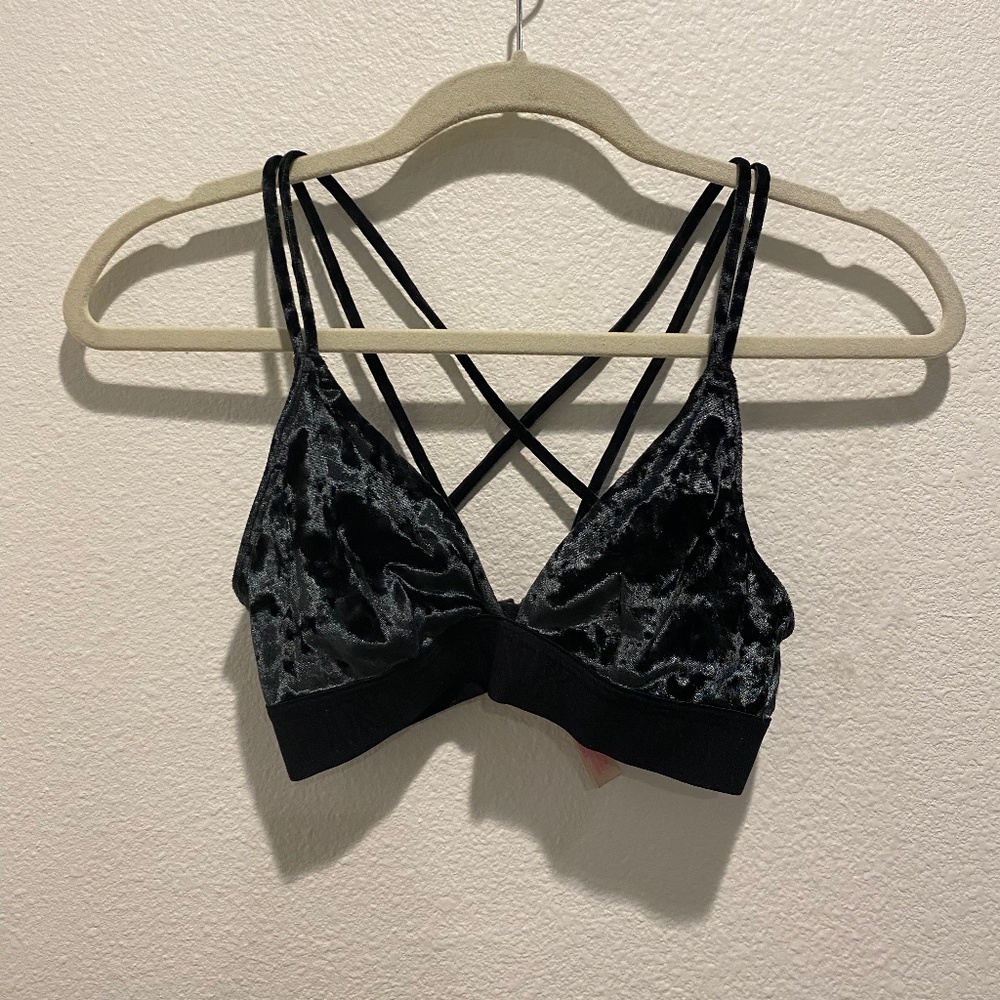 PINK Velvet Branded Bralette Size XS